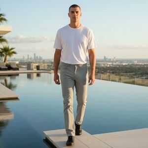 Peter Millar Crown Crafted Mens Grey Performance 5-Pocket Pants 33x28 MF23XB21FB